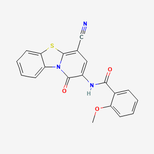 molecular formula C20H13N3O3S B4618631 N-(4-cyano-1-oxo-1H-pyrido[2,1-b][1,3]benzothiazol-2-yl)-2-methoxybenzamide 