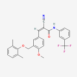 2-cyano-3-{3-[(2,6-dimethylphenoxy)methyl]-4-methoxyphenyl}-N-[3-(trifluoromethyl)phenyl]acrylamide