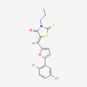 molecular formula C17H13Cl2NO2S2 B4618663 5-{[5-(2,5-dichlorophenyl)-2-furyl]methylene}-3-propyl-2-thioxo-1,3-thiazolidin-4-one 