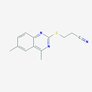 molecular formula C13H13N3S B4618669 3-[(4,6-dimethyl-2-quinazolinyl)thio]propanenitrile 