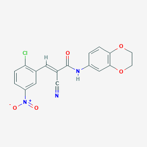 molecular formula C18H12ClN3O5 B4618675 3-(2-chloro-5-nitrophenyl)-2-cyano-N-(2,3-dihydro-1,4-benzodioxin-6-yl)acrylamide 