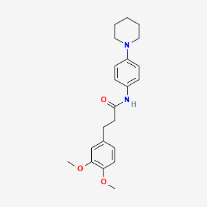 molecular formula C22H28N2O3 B4618685 3-(3,4-dimethoxyphenyl)-N-(4-piperidin-1-ylphenyl)propanamide 