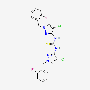molecular formula C21H16Cl2F2N6S B4618694 N,N'-bis[4-chloro-1-(2-fluorobenzyl)-1H-pyrazol-3-yl]thiourea 