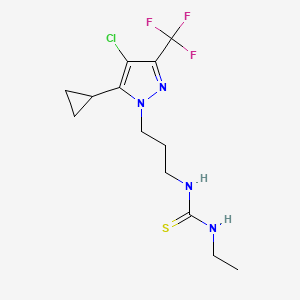 molecular formula C13H18ClF3N4S B4618771 N-{3-[4-chloro-5-cyclopropyl-3-(trifluoromethyl)-1H-pyrazol-1-yl]propyl}-N'-ethylthiourea 