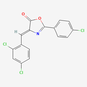 molecular formula C16H8Cl3NO2 B4618792 2-(4-chlorophenyl)-4-(2,4-dichlorobenzylidene)-1,3-oxazol-5(4H)-one 