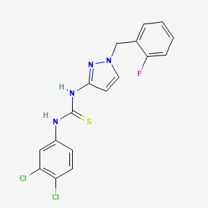 molecular formula C17H13Cl2FN4S B4618818 N-(3,4-dichlorophenyl)-N'-[1-(2-fluorobenzyl)-1H-pyrazol-3-yl]thiourea 