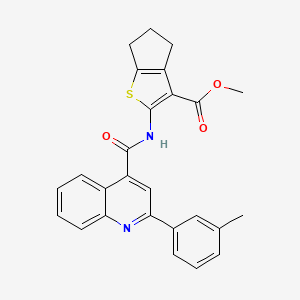 molecular formula C26H22N2O3S B4618824 methyl 2-({[2-(3-methylphenyl)-4-quinolinyl]carbonyl}amino)-5,6-dihydro-4H-cyclopenta[b]thiophene-3-carboxylate CAS No. 5698-93-1