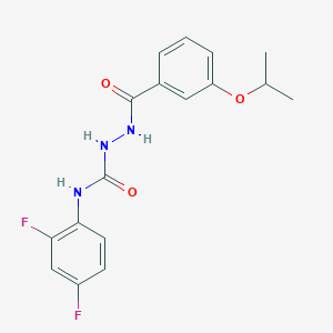 molecular formula C17H17F2N3O3 B4618838 N-(2,4-二氟苯基)-2-(3-异丙氧基苯甲酰)肼基甲酰胺 