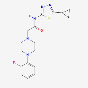 molecular formula C17H20FN5OS B4618860 N-(5-cyclopropyl-1,3,4-thiadiazol-2-yl)-2-[4-(2-fluorophenyl)-1-piperazinyl]acetamide 