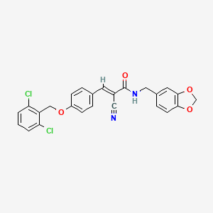 molecular formula C25H18Cl2N2O4 B4618864 N-(1,3-benzodioxol-5-ylmethyl)-2-cyano-3-{4-[(2,6-dichlorobenzyl)oxy]phenyl}acrylamide 