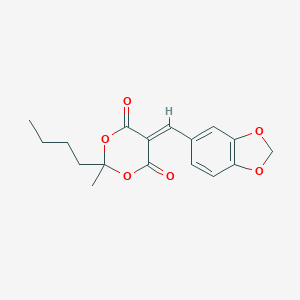 molecular formula C17H18O6 B461887 5-(1,3-Benzodioxol-5-ylmethylene)-2-butyl-2-methyl-1,3-dioxane-4,6-dione CAS No. 403670-32-6