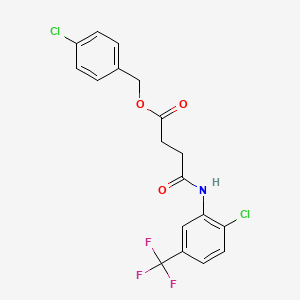 molecular formula C18H14Cl2F3NO3 B4618875 4-chlorobenzyl 4-{[2-chloro-5-(trifluoromethyl)phenyl]amino}-4-oxobutanoate 
