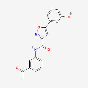 molecular formula C18H14N2O4 B4618881 N-(3-acetylphenyl)-5-(3-hydroxyphenyl)-3-isoxazolecarboxamide 