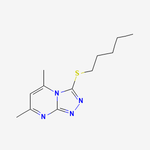 molecular formula C12H18N4S B4618887 5,7-dimethyl-3-(pentylthio)[1,2,4]triazolo[4,3-a]pyrimidine 