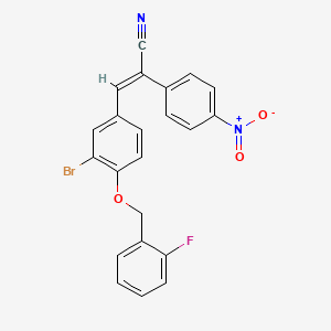 molecular formula C22H14BrFN2O3 B4618891 3-{3-bromo-4-[(2-fluorobenzyl)oxy]phenyl}-2-(4-nitrophenyl)acrylonitrile 