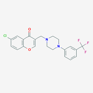 molecular formula C21H18ClF3N2O2 B4618912 6-chloro-3-({4-[3-(trifluoromethyl)phenyl]-1-piperazinyl}methyl)-4H-chromen-4-one 
