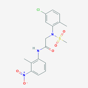 molecular formula C17H18ClN3O5S B4618918 N~2~-(5-chloro-2-methylphenyl)-N~1~-(2-methyl-3-nitrophenyl)-N~2~-(methylsulfonyl)glycinamide 