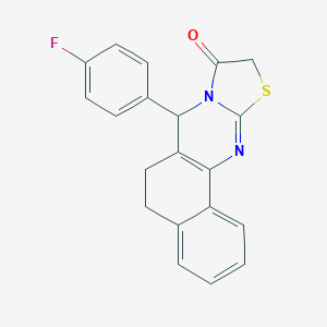 molecular formula C20H15FN2OS B461892 7-(4-fluorophenyl)-5,7-dihydro-6H-benzo[h][1,3]thiazolo[2,3-b]quinazolin-9(10H)-one CAS No. 128483-29-4