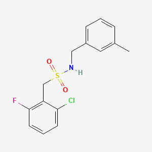 molecular formula C15H15ClFNO2S B4618921 1-(2-chloro-6-fluorophenyl)-N-(3-methylbenzyl)methanesulfonamide 