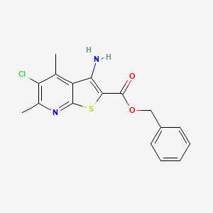 molecular formula C17H15ClN2O2S B4618936 苯甲基3-氨基-5-氯-4,6-二甲基噻吩并[2,3-b]吡啶-2-羧酸酯 