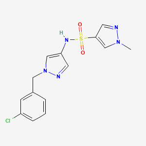 molecular formula C14H14ClN5O2S B4618945 N-[1-(3-chlorobenzyl)-1H-pyrazol-4-yl]-1-methyl-1H-pyrazole-4-sulfonamide 
