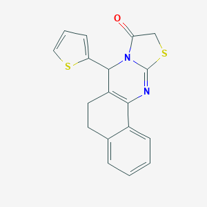 molecular formula C18H14N2OS2 B461895 7-(2-thienyl)-5,7-dihydro-6H-benzo[h][1,3]thiazolo[2,3-b]quinazolin-9(10H)-one CAS No. 425631-56-7