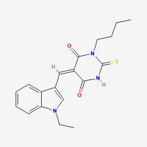 1-butyl-5-[(1-ethyl-1H-indol-3-yl)methylene]-2-thioxodihydro-4,6(1H,5H)-pyrimidinedione