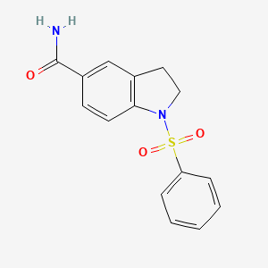 molecular formula C15H14N2O3S B4618969 1-(苯磺酰基)-5-吲哚甲酰胺 