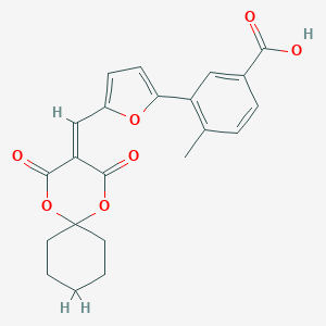 molecular formula C22H20O7 B461898 3-{5-[(2,4-Dioxo-1,5-dioxaspiro[5.5]undec-3-ylidene)methyl]-2-furyl}-4-methylbenzoic acid CAS No. 445405-10-7