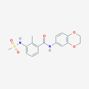 molecular formula C17H18N2O5S B4619009 N-(2,3-二氢-1,4-苯并二氧杂环-6-基)-2-甲基-3-[(甲磺酰)氨基]苯甲酰胺 