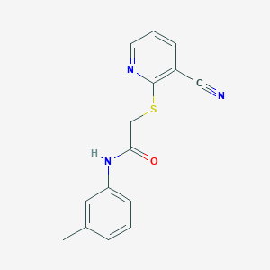 molecular formula C15H13N3OS B4619033 2-[(3-cyano-2-pyridinyl)thio]-N-(3-methylphenyl)acetamide 