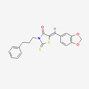 molecular formula C20H17NO3S2 B4619036 5-(1,3-benzodioxol-5-ylmethylene)-3-(3-phenylpropyl)-2-thioxo-1,3-thiazolidin-4-one 