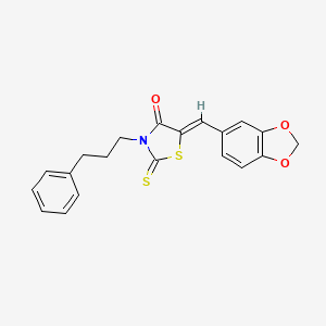 5-(1,3-benzodioxol-5-ylmethylene)-3-(3-phenylpropyl)-2-thioxo-1,3-thiazolidin-4-one