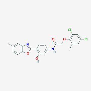 2-(2,4-dichloro-6-methylphenoxy)-N-[3-hydroxy-4-(5-methyl-1,3-benzoxazol-2-yl)phenyl]acetamide