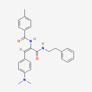 molecular formula C27H29N3O2 B4619040 N-(2-[4-(二甲氨基)苯基]-1-{[(2-苯乙基)氨基]羰基}乙烯基)-4-甲基苯甲酰胺 
