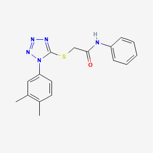 molecular formula C17H17N5OS B4619046 2-{[1-(3,4-dimethylphenyl)-1H-tetrazol-5-yl]thio}-N-phenylacetamide 