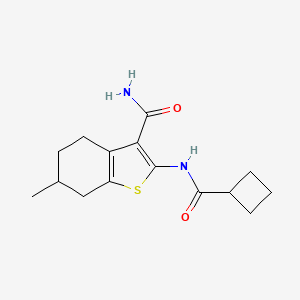 molecular formula C15H20N2O2S B4619059 2-[(cyclobutylcarbonyl)amino]-6-methyl-4,5,6,7-tetrahydro-1-benzothiophene-3-carboxamide 