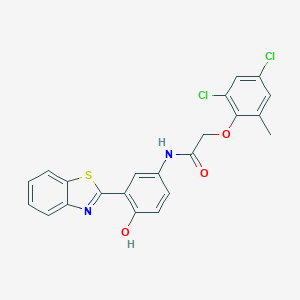 molecular formula C22H16Cl2N2O3S B461906 N-[3-(1,3-benzothiazol-2-yl)-4-hydroxyphenyl]-2-(2,4-dichloro-6-methylphenoxy)acetamide 