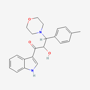 molecular formula C22H24N2O3 B4619064 2-hydroxy-1-(1H-indol-3-yl)-3-(4-methylphenyl)-3-(4-morpholinyl)-1-propanone 