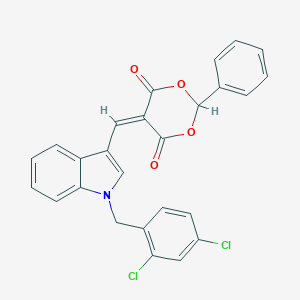 molecular formula C26H17Cl2NO4 B461907 5-{[1-(2,4-dichlorobenzyl)-1H-indol-3-yl]methylene}-2-phenyl-1,3-dioxane-4,6-dione CAS No. 445405-11-8