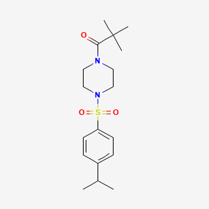 molecular formula C18H28N2O3S B4619081 1-(2,2-dimethylpropanoyl)-4-[(4-isopropylphenyl)sulfonyl]piperazine 