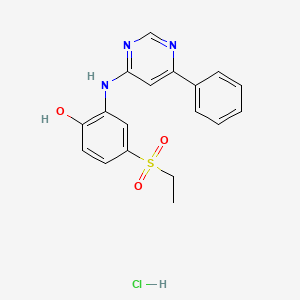 molecular formula C18H18ClN3O3S B4619088 4-(ethylsulfonyl)-2-[(6-phenyl-4-pyrimidinyl)amino]phenol hydrochloride 
