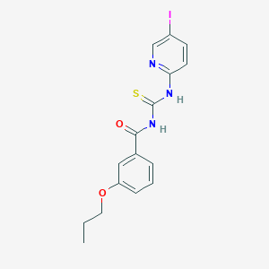molecular formula C16H16IN3O2S B4619100 N-{[(5-iodo-2-pyridinyl)amino]carbonothioyl}-3-propoxybenzamide 