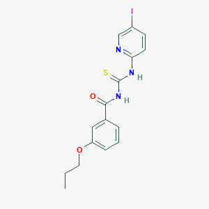 molecular formula C16H16IN3O2S B4619100 N-{[(5-碘代-2-吡啶基)氨基]碳硫代基}-3-丙氧基苯甲酰胺 