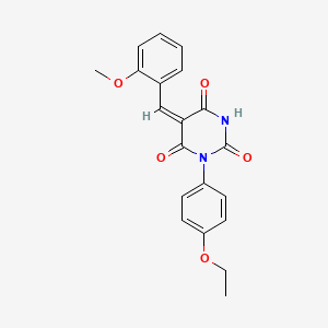 molecular formula C20H18N2O5 B4619107 1-(4-乙氧苯基)-5-(2-甲氧基苄叉)-2,4,6(1H,3H,5H)-嘧啶三酮 