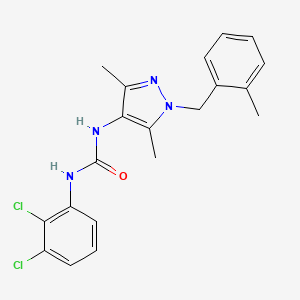 molecular formula C20H20Cl2N4O B4619122 N-(2,3-二氯苯基)-N'-[3,5-二甲基-1-(2-甲基苄基)-1H-吡唑-4-基]脲 