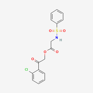 molecular formula C16H14ClNO5S B4619139 2-(2-氯苯基)-2-氧代乙基 N-(苯磺酰基)甘氨酸酯 