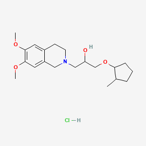 molecular formula C20H32ClNO4 B4619164 1-(6,7-dimethoxy-3,4-dihydro-2(1H)-isoquinolinyl)-3-[(2-methylcyclopentyl)oxy]-2-propanol hydrochloride 
