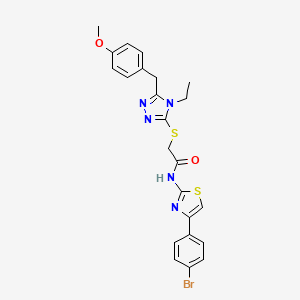 N-[4-(4-bromophenyl)-1,3-thiazol-2-yl]-2-{[4-ethyl-5-(4-methoxybenzyl)-4H-1,2,4-triazol-3-yl]thio}acetamide