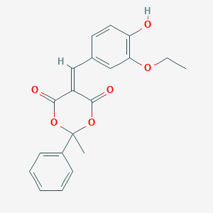 5-(3-Ethoxy-4-hydroxybenzylidene)-2-methyl-2-phenyl-1,3-dioxane-4,6-dione